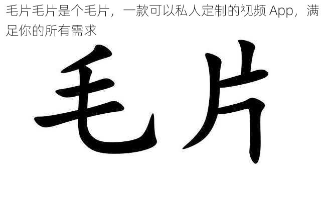 毛片毛片是个毛片，一款可以私人定制的视频 App，满足你的所有需求