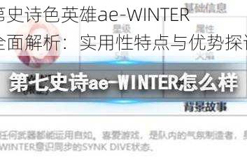 第史诗色英雄ae-WINTER全面解析：实用性特点与优势探讨