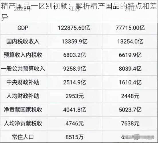 精产国品一区别视频：解析精产国品的特点和差异