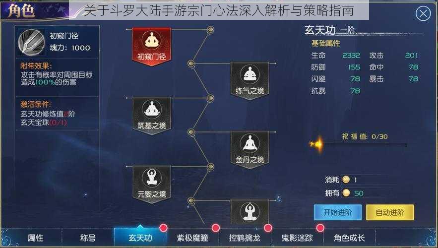 关于斗罗大陆手游宗门心法深入解析与策略指南