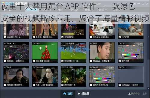 夜里十大禁用黄台 APP 软件，一款绿色安全的视频播放应用，聚合了海量精彩视频