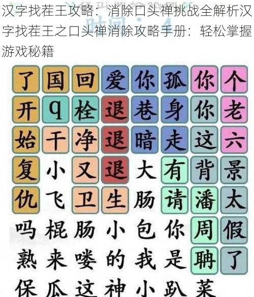 汉字找茬王攻略：消除口头禅挑战全解析汉字找茬王之口头禅消除攻略手册：轻松掌握游戏秘籍