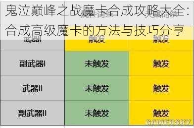 鬼泣巅峰之战魔卡合成攻略大全：合成高级魔卡的方法与技巧分享