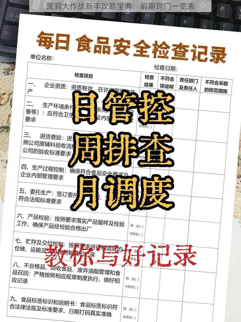 黑洞大作战新手攻略宝典：前期窍门一览表