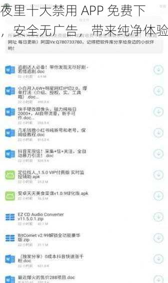 夜里十大禁用 APP 免费下，安全无广告，带来纯净体验