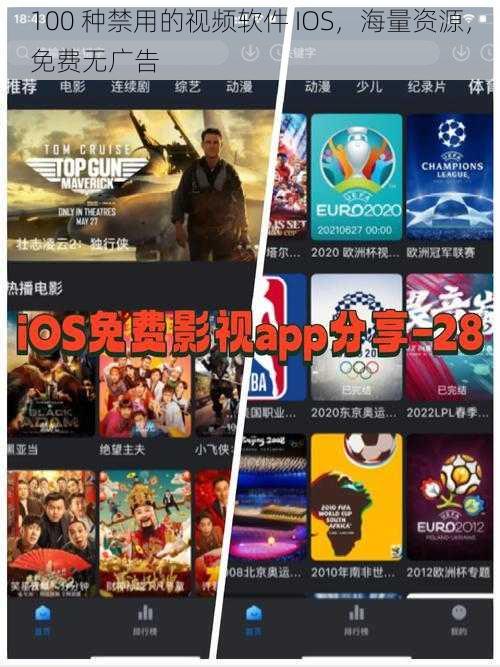 100 种禁用的视频软件 IOS，海量资源，免费无广告