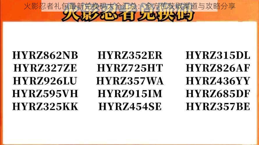 火影忍者礼包最新兑换码大全汇总：全方位获取渠道与攻略分享